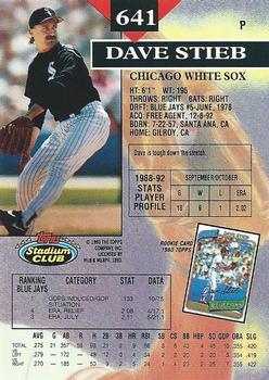 Dave Stieb  baseball card collectible - Main Image 2