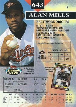 Alan Mills  baseball card collectible - Main Image 2