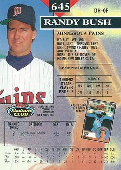 Randy Bush  baseball card collectible - Main Image 2