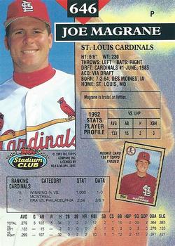 Joe Magrane  baseball card collectible - Main Image 2