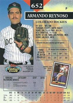 Armando Reynoso  baseball card collectible - Main Image 2