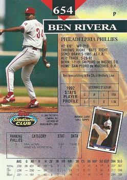 Ben Rivera  baseball card collectible - Main Image 2