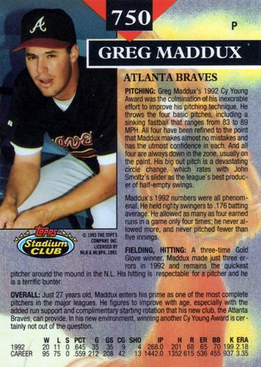 Greg Maddux  baseball card collectible - Main Image 2