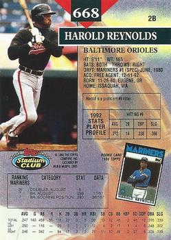 Harold Reynolds  baseball card collectible - Main Image 2