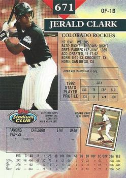 Jerald Clark  baseball card collectible - Main Image 2
