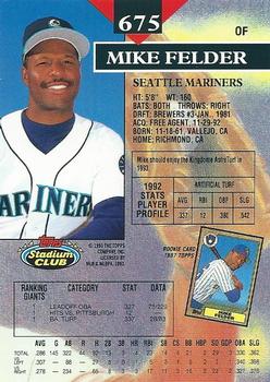 Mike Felder  baseball card collectible - Main Image 2