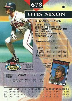 Otis Nixon  baseball card collectible - Main Image 2