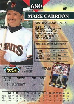 Mark Carreon  baseball card collectible - Main Image 2