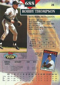 Robby Thompson  baseball card collectible - Main Image 2