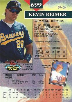 Kevin Reimer  baseball card collectible - Main Image 2