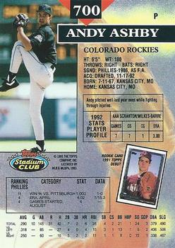 Andy Ashby  baseball card collectible - Main Image 2