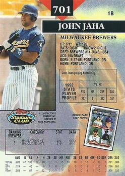 John Jaha  baseball card collectible - Main Image 2