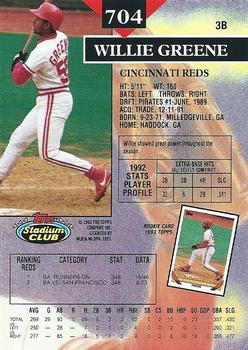 Willie Greene  baseball card collectible - Main Image 2