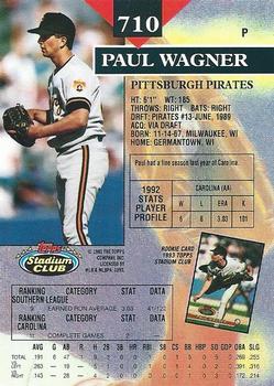 Paul Wagner  baseball card collectible - Main Image 2