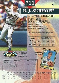 B.J. Surhoff  baseball card collectible - Main Image 2