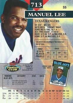 Manuel Lee  baseball card collectible - Main Image 2