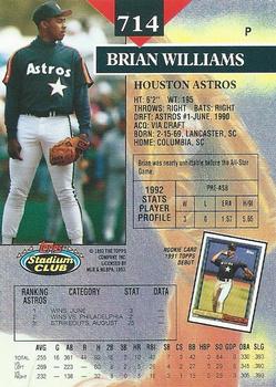 Brian Williams  baseball card collectible - Main Image 2