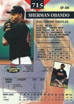 Sherman Obando  baseball card collectible - Main Image 2