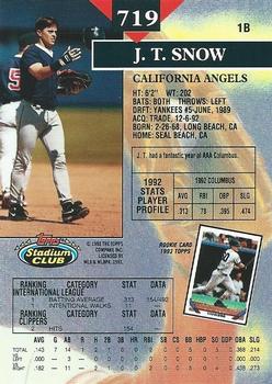 J.T. Snow  baseball card collectible - Main Image 2