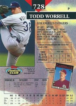 Todd Worrell  baseball card collectible - Main Image 2