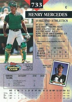 Henry Mercedes  baseball card collectible - Main Image 2