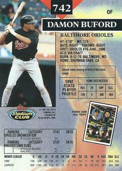Damon Buford  baseball card collectible - Main Image 2