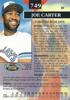 Joe Carter  baseball card collectible - Main Image 2