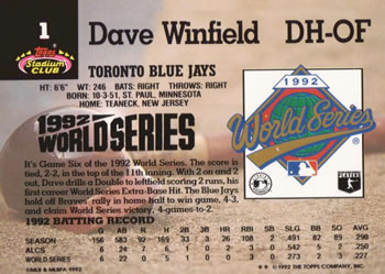 Dave Winfield  baseball card collectible - Main Image 2