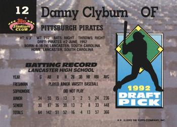 Danny Clyburn  baseball card collectible - Main Image 2