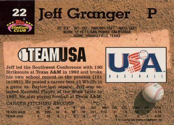 Jeff Granger  baseball card collectible - Main Image 2