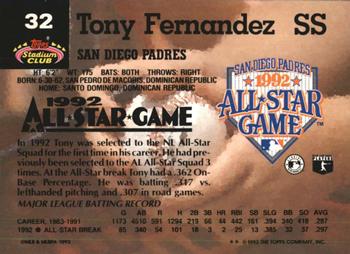 Tony Fernandez  baseball card collectible - Main Image 2
