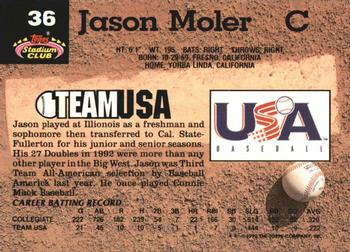 Jason Moler  baseball card collectible - Main Image 2