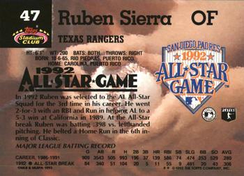 Ruben Sierra  baseball card collectible - Main Image 2