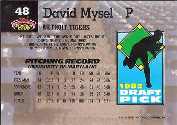 David Mysel  baseball card collectible - Main Image 2