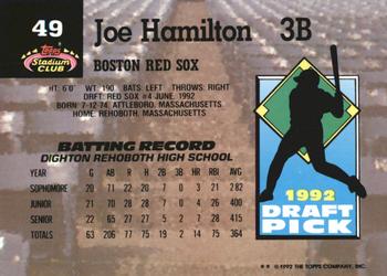 Joe Hamilton  baseball card collectible - Main Image 2