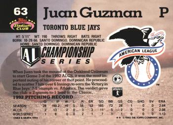 Juan Guzman  baseball card collectible - Main Image 2
