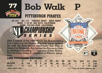 Bob Walk  baseball card collectible - Main Image 2