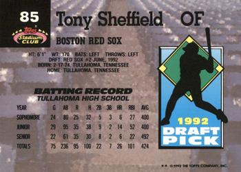 Tony Sheffield  baseball card collectible - Main Image 2