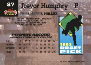 Trevor Humphry  baseball card collectible - Main Image 2