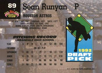 Sean Runyan  baseball card collectible - Main Image 2