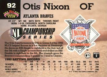 Otis Nixon  baseball card collectible - Main Image 2