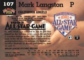 Mark Langston  baseball card collectible - Main Image 2