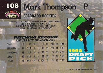 Mark Thompson  baseball card collectible - Main Image 2