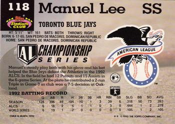 Manuel Lee  baseball card collectible - Main Image 2