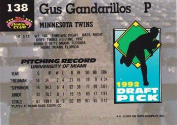 Gus Gandarillas  baseball card collectible - Main Image 2
