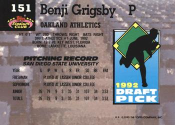 Benji Grigsby  baseball card collectible - Main Image 2