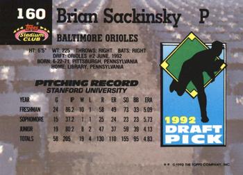 Brian Sackinsky  baseball card collectible - Main Image 2
