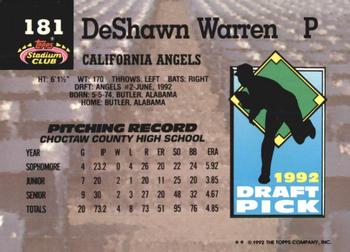 DeShawn Warren  baseball card collectible - Main Image 2