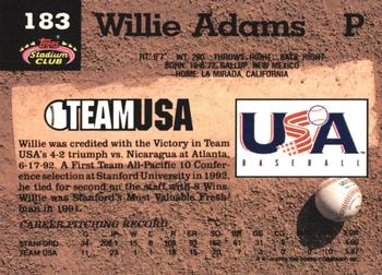 Willie Adams  baseball card collectible - Main Image 2