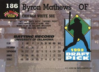 Byron Mathews  baseball card collectible - Main Image 2